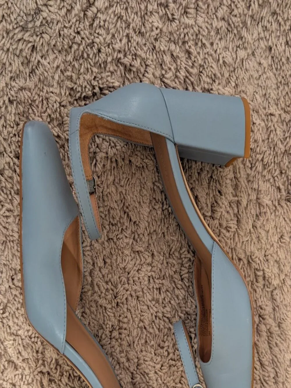 Nordstrom Cornflower Blue Block Heel Pumps | Size 9 | Ankle Strap